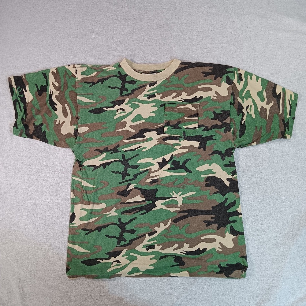 Vintage Sports Afield Camouflage Shirt L Camo Gorpcore Single Stitch USA Made